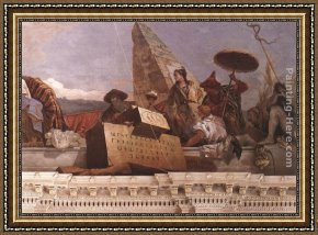 Apollo Framed Paintings - Apollo and the Continents [detail 6] by Giovanni Battista Tiepolo